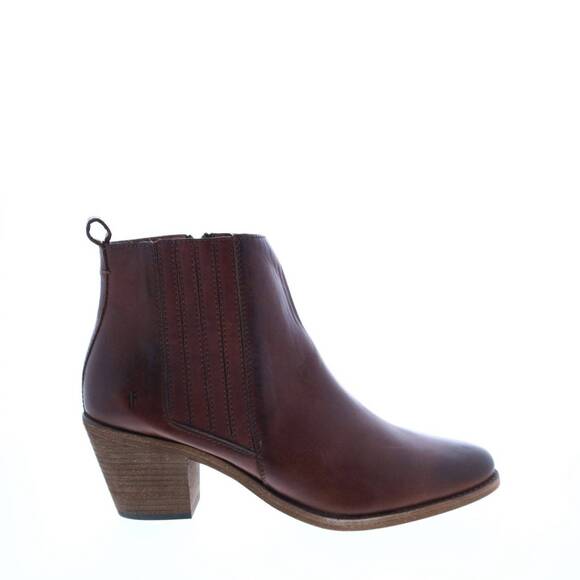 NEW FRYE women's alton chelsea ankle boot in cognac brown